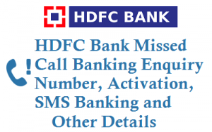 HDFC Missed Call Balance Enquiry Number Mini Statement Number ...