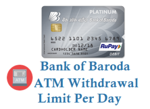 bank of baroda minimum withdrawal limit