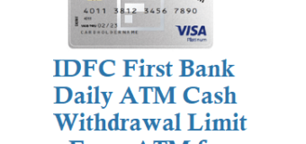 idfc withdrawal atm limit bank daily per